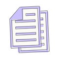 Vector icon of the document. Illustration of a business document cartoon style on white isolated background Royalty Free Stock Photo