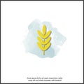 Vector icon ears of wheat, cereal. Ear of oats rye ears on white isolated background Royalty Free Stock Photo