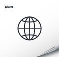 Vector icon Earth on a wrapped silver sheet Royalty Free Stock Photo