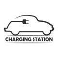 Vector icon for electric vehicle charging station. Electric car recharge icon.