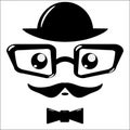 Vector icon, eyeglasses and mustaches