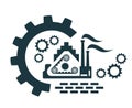 Vector icon, factory logo, production, industrial and factory, production.