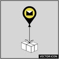 Vector icon fast parcel delivery by air Royalty Free Stock Photo
