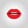 Vector icon of female open lips