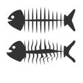 Vector icon of a fish skeleton. Illustration for theme design Royalty Free Stock Photo