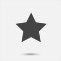 Vector icon five-pointed star on gray background. Layers grouped