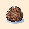 Vector icon of a flat vector icon of a cookie on a clean white background