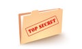 Vector icon of folder with stamp of top secret. Royalty Free Stock Photo