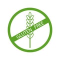 Vector icon of fries gluten. Hypoallergenic products stamp. Healthy food label. Stock image