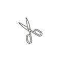vector icon of a garden scissors. Line art illustration. Royalty Free Stock Photo