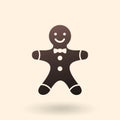 Vector Icon - Gingerbread Man. Christmas Cookie