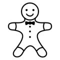 Vector Icon - Gingerbread Man. Christmas Cookie