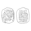 Vector icon with Gradeshnitsa tablets Neolithic amulet