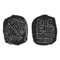 Vector icon with Gradeshnitsa tablets Neolithic amulet