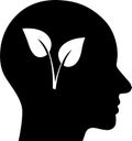 Vector icon of growing plant from the human brain as a concept of growth mindset Royalty Free Stock Photo