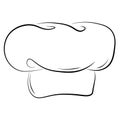 Vector icon Hand drawn chef hat isolated on a white background Elements of kitchen utensils Doodle, simple outline Royalty Free Stock Photo