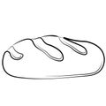 Vector icon Hand drawn loaf of bread isolated on a white background Elements of kitchen utensils Doodle, simple outline