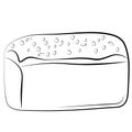 Vector icon Hand drawn loaf of bread isolated on a white background Elements of kitchen utensils Doodle, simple outline