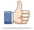 Vector Icon of a Hand Giving a Thumbs Up Gesture for Approval and Likes Royalty Free Stock Photo