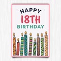 Happy birthday 18th years greeting card Royalty Free Stock Photo