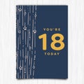 Happy birthday 18th years greeting card Royalty Free Stock Photo