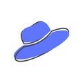 Vector icon hat with brim cartoon style on white isolated background Royalty Free Stock Photo