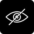 Vector Icon: Hidden Password Black Square, simple line vector for UI UX design. Symbol for website and mobile app interface and Royalty Free Stock Photo