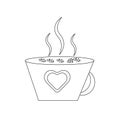 Vector icon of hot coffee cup.