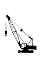 Vector icon of hydraulic crawler mobile crane. Signs Royalty Free Stock Photo