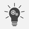 Vector icon idea arose. Icon of light bulb with a gear Royalty Free Stock Photo
