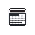 Vector icon or illustration with calculator in black color Royalty Free Stock Photo