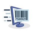 Vector icon illustration with digital media concept about online bar code generator