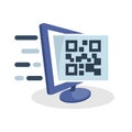 Vector icon illustration with digital media concept about online QR code generator