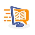 Vector icon illustration with digital media concept about reading information