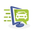 Vector icon illustration with digital media concepts about automotive car information