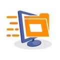 Vector icon illustration with digital media concepts about digital document storage services