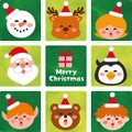 Face of Cute Christmas Characters. Royalty Free Stock Photo