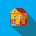 Vector icon or illustration with house in flat design style Royalty Free Stock Photo