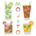 Vector icon illustration logo for alcohol cocktails mojito