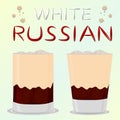 Vector icon illustration logo for alcohol cocktails white russia