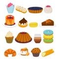 Vector icon illustration logo for big set sweet desserts