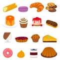 Vector icon illustration logo for big set sweet desserts