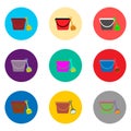 Vector icon illustration logo for set symbols bucket and spade f