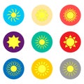 Vector icon illustration logo for set symbols hot yellow sunny s Royalty Free Stock Photo