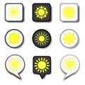 Vector icon illustration logo for set symbols hot yellow sunny s