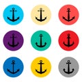 Set symbols sea anchor from the ship for travel Royalty Free Stock Photo