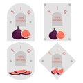 Vector icon illustration logo for whole ripe fruit purple fig Royalty Free Stock Photo