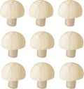 Vector icon illustration of mushroom champignon. Fresh cartoon organic mushroom isolated on white background used for Royalty Free Stock Photo