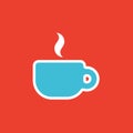 Vector icon or illustration showing cup of coffee or tea in outline style