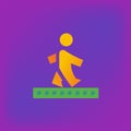 Vector icon or illustration showing walking human in brutalism style